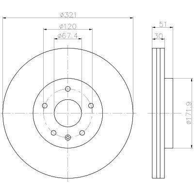 MINTEX Тормозной диск MDC2500