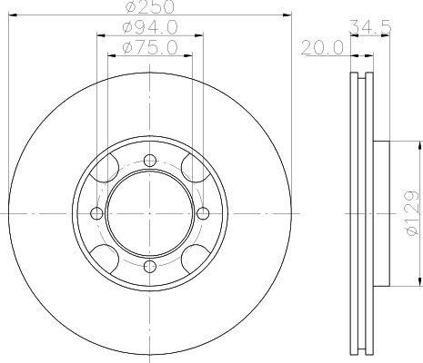 MINTEX stabdžių diskas MDC580