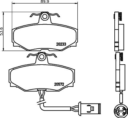 MINTEX Комплект тормозных колодок, дисковый тормоз MGB412