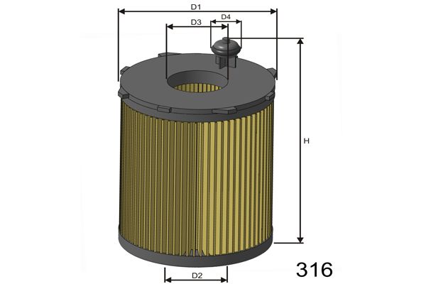 MISFAT alyvos filtras L104B