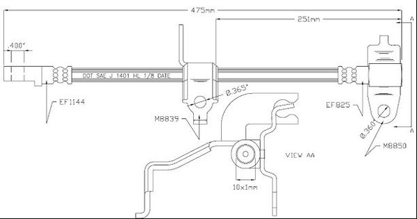 MOTAQUIP Тормозной шланг VBH1220