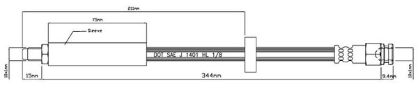 MOTAQUIP Тормозной шланг VBH497