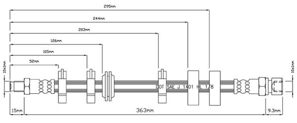 MOTAQUIP Тормозной шланг VBH681