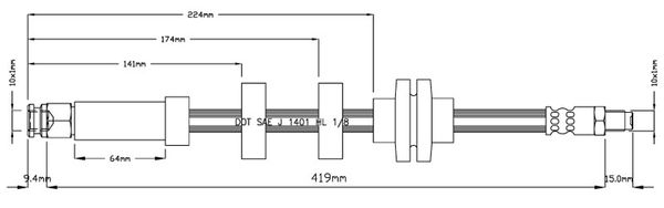 MOTAQUIP Тормозной шланг VBH851