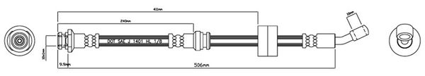 MOTAQUIP Тормозной шланг VBH988