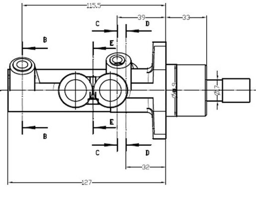 MOTAQUIP Главный тормозной цилиндр VMC253