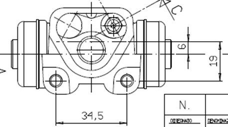 MOTAQUIP Колесный тормозной цилиндр VWC797