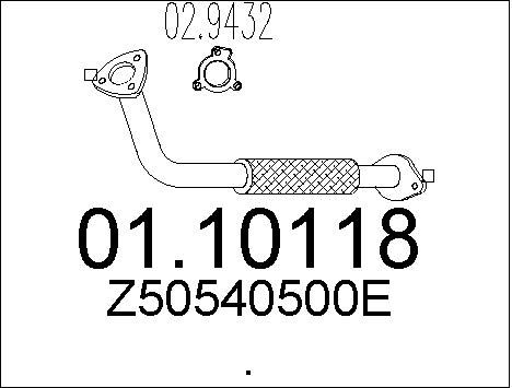 MTS Труба выхлопного газа 01.10118