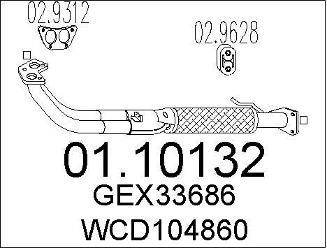 MTS Труба выхлопного газа 01.10132