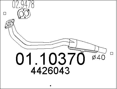 MTS Труба выхлопного газа 01.10370