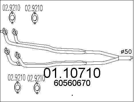 MTS Труба выхлопного газа 01.10710