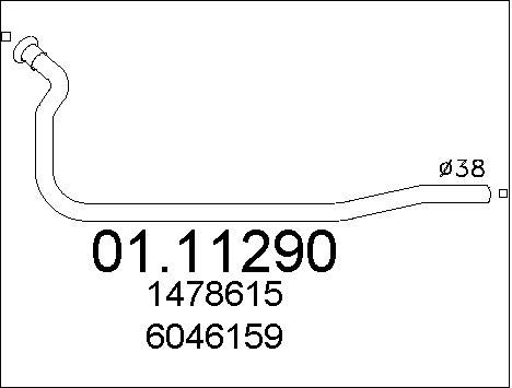 MTS Труба выхлопного газа 01.11290