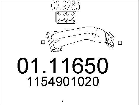 MTS Труба выхлопного газа 01.11650