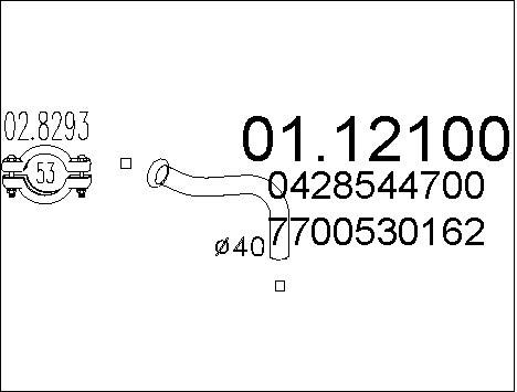 MTS Труба выхлопного газа 01.12100
