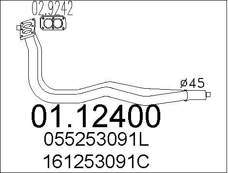 MTS Труба выхлопного газа 01.12400