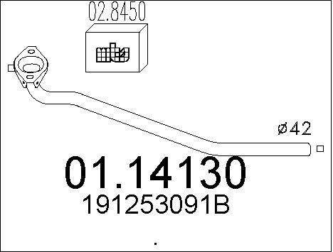 MTS Труба выхлопного газа 01.14130