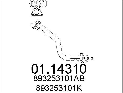 MTS Труба выхлопного газа 01.14310