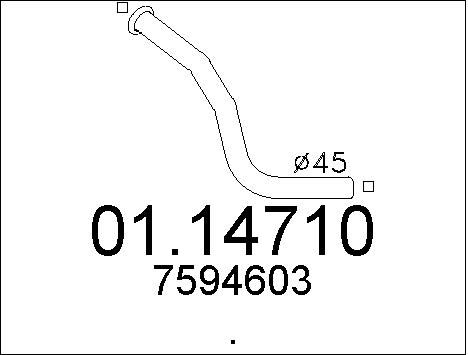 MTS Труба выхлопного газа 01.14710
