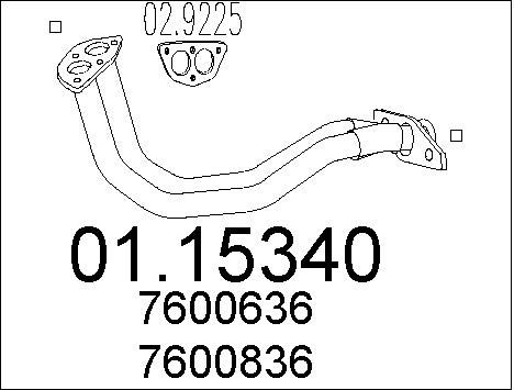 MTS Труба выхлопного газа 01.15340