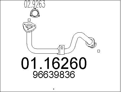 MTS Труба выхлопного газа 01.16260