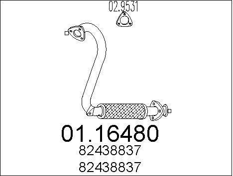 MTS Труба выхлопного газа 01.16480