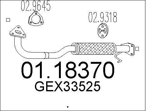 MTS Труба выхлопного газа 01.18370