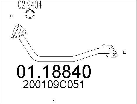 MTS Труба выхлопного газа 01.18840