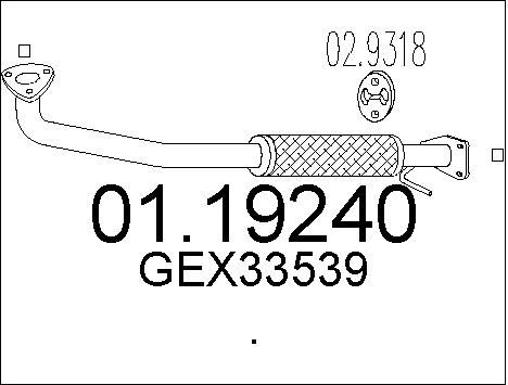 MTS Труба выхлопного газа 01.19240