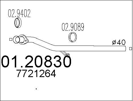 MTS Труба выхлопного газа 01.20830