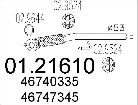 MTS Труба выхлопного газа 01.21610