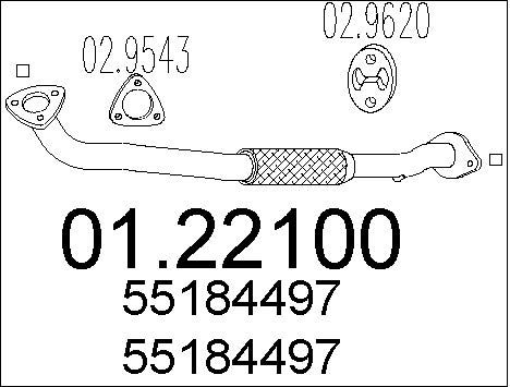 MTS Труба выхлопного газа 01.22100