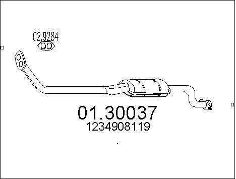 MTS Предглушитель выхлопных газов 01.30037