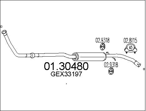 MTS Предглушитель выхлопных газов 01.30480