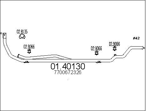 MTS Труба выхлопного газа 01.40130