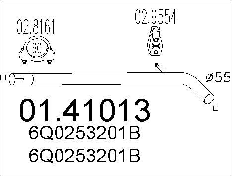 MTS Труба выхлопного газа 01.41013