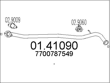 MTS Труба выхлопного газа 01.41090