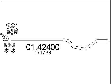 MTS Труба выхлопного газа 01.42400