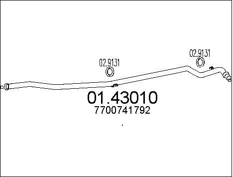MTS Труба выхлопного газа 01.43010