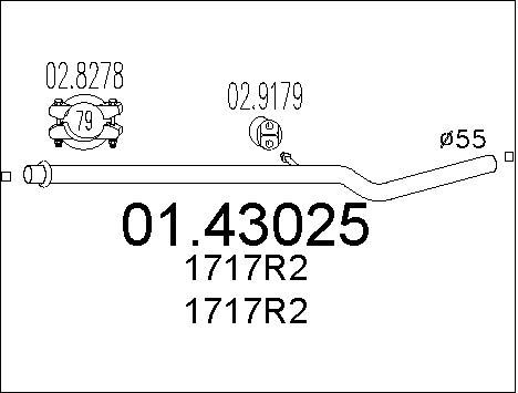 MTS Труба выхлопного газа 01.43025