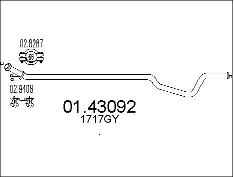 MTS Труба выхлопного газа 01.43092