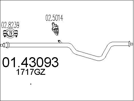 MTS Труба выхлопного газа 01.43093