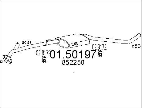 MTS Средний глушитель выхлопных газов 01.50197