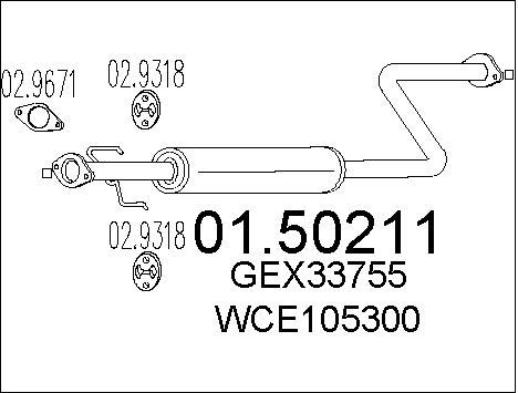 MTS Средний глушитель выхлопных газов 01.50211