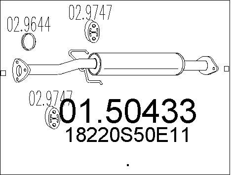 MTS Средний глушитель выхлопных газов 01.50433