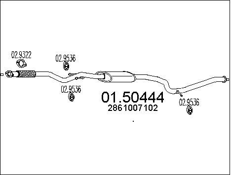 MTS Средний глушитель выхлопных газов 01.50444