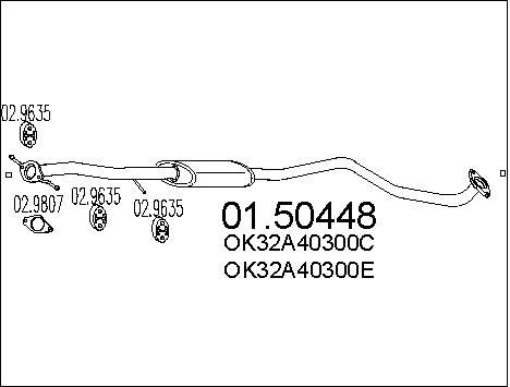 MTS Средний глушитель выхлопных газов 01.50448