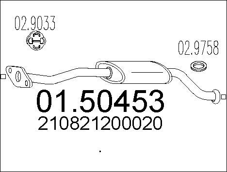 MTS Средний глушитель выхлопных газов 01.50453