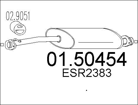 MTS Средний глушитель выхлопных газов 01.50454