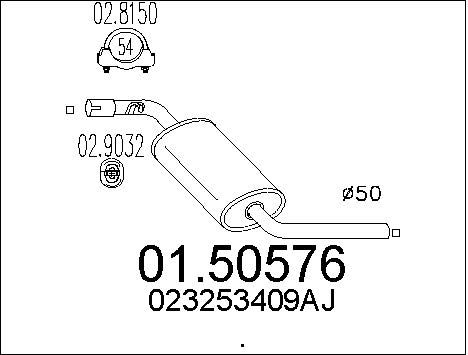 MTS Средний глушитель выхлопных газов 01.50576
