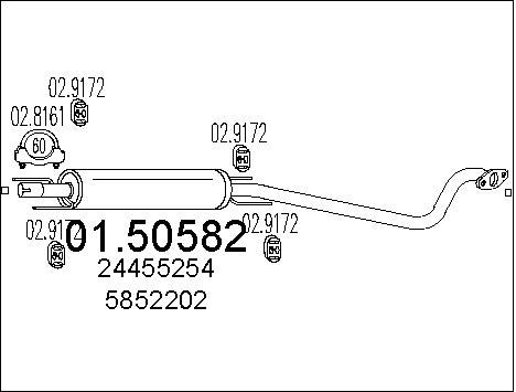 MTS Средний глушитель выхлопных газов 01.50582